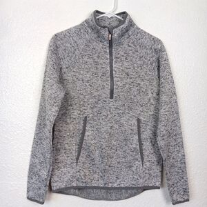 Kyodan Outdoor 1/2 Zip Pullover Top Size P/S Gray Mock Neck Knit Fleece Active